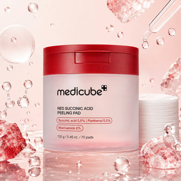 MEDICUBE Tampons exfoliants à l'acide succinique rouges 70 tampons