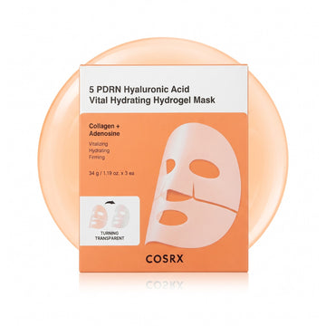 COSRX 5 masques hydrogel hydratants vitaux à l'acide hyaluronique et PDRN – Lot de 3