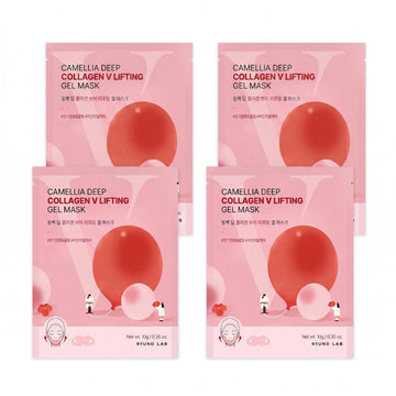 ROUND LAB Camellia Deep Collagen V Lifting Gel Mask 4 Masques