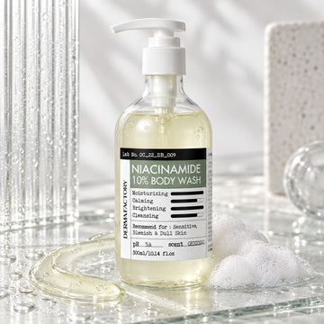 Gel Douche à la Niacinamide - DERMA FACTORY Gel Douche Niacinamide 10% 300ml
