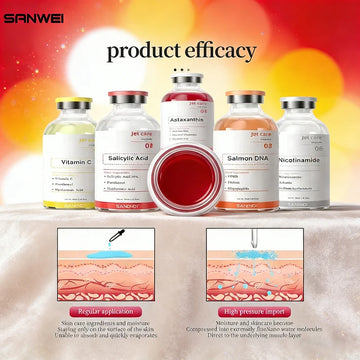 Sérum en ampoules Jet Peel au peptide de cuivre et PDRN pour le visage, à l'astaxanthine, au collagène et à la niacinamide, éclaircissant et à l'acide hyaluronique
