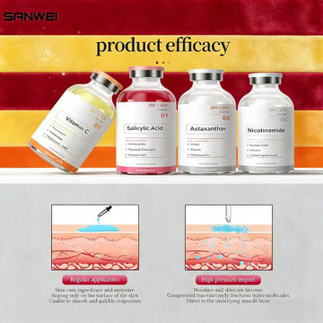 Sérum en ampoules Jet Peel au peptide de cuivre et PDRN pour le visage, à l'astaxanthine, au collagène et à la niacinamide, éclaircissant et à l'acide hyaluronique