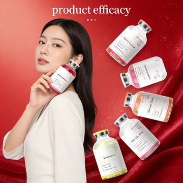 Sérum en ampoules Jet Peel au peptide de cuivre et PDRN pour le visage, à l'astaxanthine, au collagène et à la niacinamide, éclaircissant et à l'acide hyaluronique