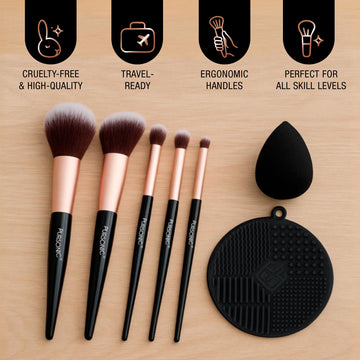Complete Glam 7-Piece Makeup Brush Set
