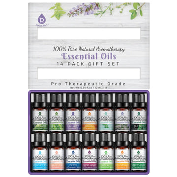 Coffret de 14 huiles essentielles pures - Aromathérapie 100 % naturelle