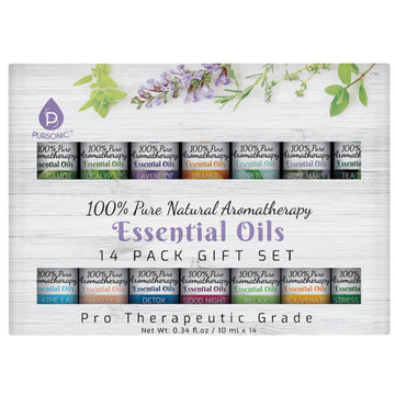 Coffret de 14 huiles essentielles pures - Aromathérapie 100 % naturelle