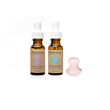 Rituel Peau Éclatante | Kit de massage du visage ayurvédique au quartz rose