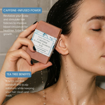 Caffeine Shampoo Bar with Tea Tree Oil – Growth & Scalp Care - Skincare Lab