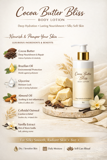 Cocoa Butter Bliss Body Lotion 8oz - Skincare Lab