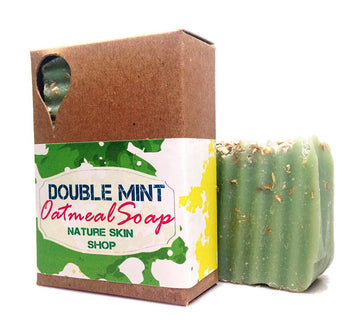 Savon naturel à l'avoine et à la menthe poivrée, saponification à froid
