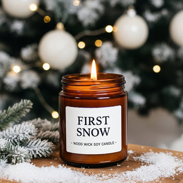 Bougie au soja à mèche en bois « First Snow »