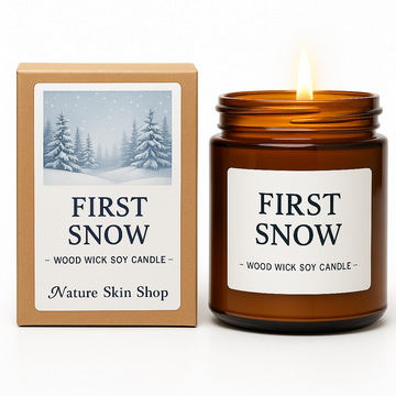 Bougie au soja à mèche en bois « First Snow »