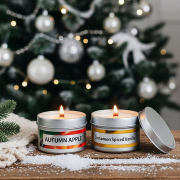 Holiday Candle Gift Set | Cinnamon Vanilla Spiced & Autumn Apple - Skincare Lab