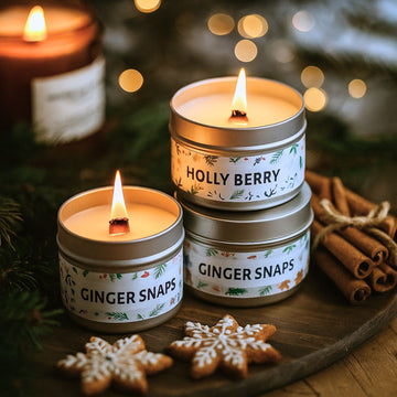 Coffret cadeau de bougies de Noël | Houx & Pain d'épices