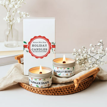 Coffret cadeau de bougies de Noël | Houx & Pain d'épices