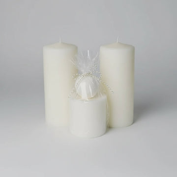 Beeswax Pillar Candle Set – 3pcs - Skincare Lab