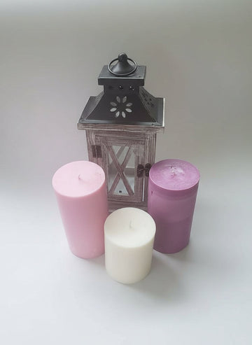 Lot de 3 bougies pilier en cire d'abeille