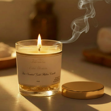 Bougie artisanale Lux aux flocons d'or parfumés