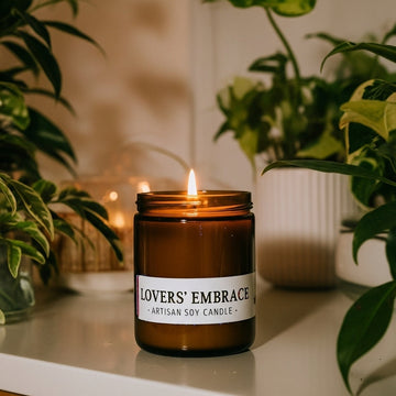 Bougie artisanale au soja L'Étreinte des amants