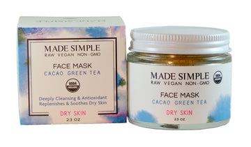 Masque pour le visage au cacao et thé vert pour peau sèche