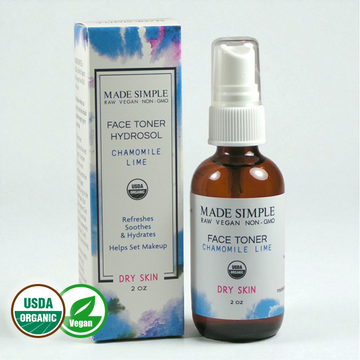 Tonique visage camomille et citron vert pour peau sèche