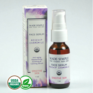 Sérum visage à la rose musquée et à la camomille pour peaux sensibles