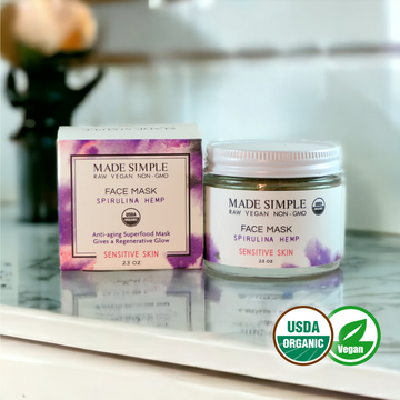 Masque visage à la spiruline et au chanvre pour peau sensible