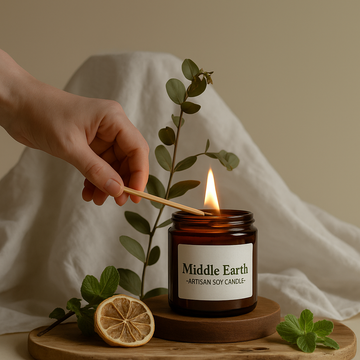 Bougie artisanale au soja Terre du Milieu