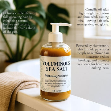 Voluminous Sea Salt Shampoo & Conditioner Set + OceanLift Volume Spray – Boost Texture & Volume - Skincare Lab
