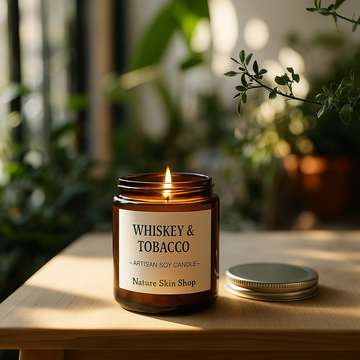 Whiskey & Tobacco Artisan Soy Candle - Skincare Lab